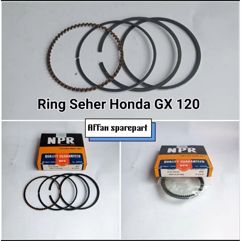MESIN GX 120 RING SET STD (พิเศษสําหรับ HONDA) ต้นฉบับ HONDA GX 120 ENGINE RING NPR