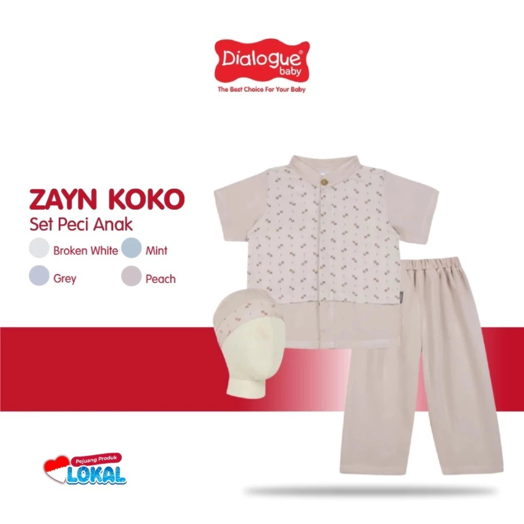 DIALOGUE BABY APPAREL Zayn Koko Set Peci Anak DAR6042 DAR6043 DAR6044 DAR6046 DAR6047 DAR6048