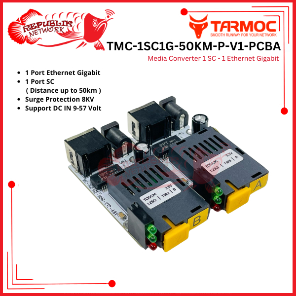 Tarmoc TMC-1SC1G-50KM-P-V1-PCBA | ตัวแปลงสื่อ HTB GS03 50km 1 FO 1 LAN / 1FO 1LAN | 1SC 1LAN / 1 SC 