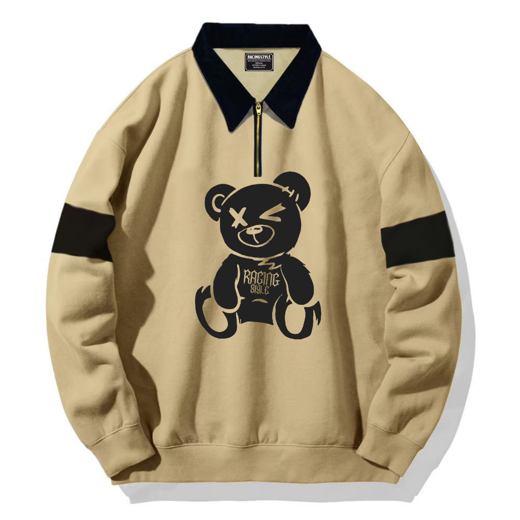 Racing Style Crewneck Rugby Halzip Mens Womens Premium