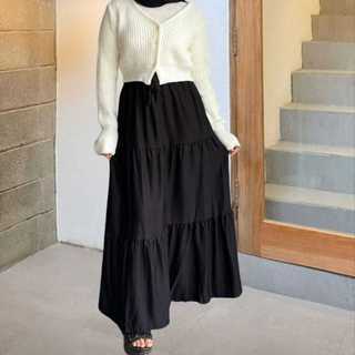 Rok Susun Ruffel Rok Canda Tutu Kekinian kAIN  Rayon Twill  Korean style  Ukuran All-size Muat  BB 40-65kg