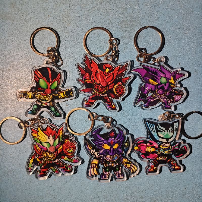 GANTUNGAN Kamen Rider OOO พวงกุญแจอะคริลิคขนาดเล็ก 2 ด้านพวงกุญแจอะคริลิคโปร่งใส