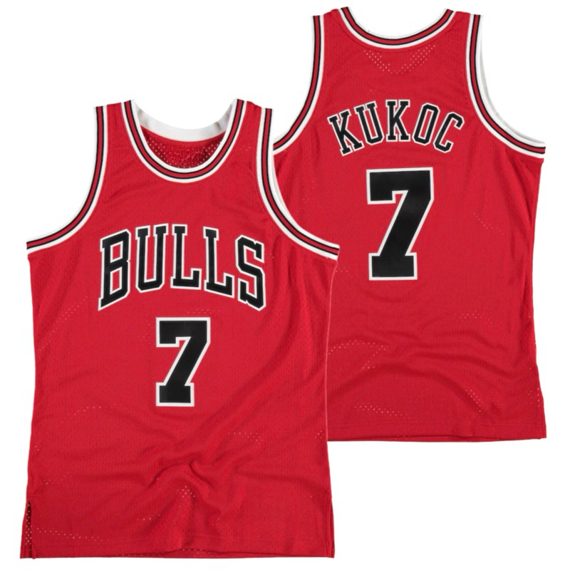 MERAH นําเข้า EMBROIDERED BULLS CLASSIC 7 TONI KUKOC เสื้อฟุตบอลสีแดง