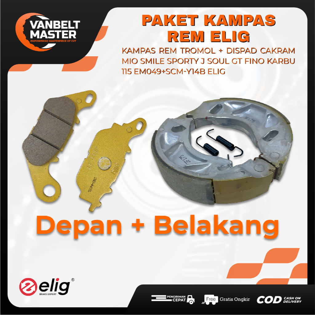 ELIG ผ้าเบรคแพคเกจ Dispad Discpad ด้านหน้าด้านหลัง Mio Sporty Smile ใหม่ J Fino Xride Xeon Jupiter M
