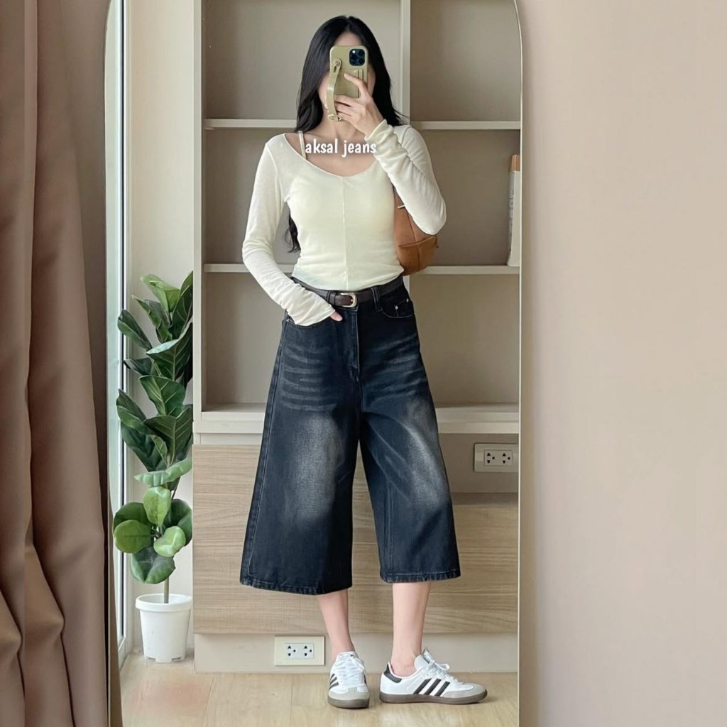 (unisex) Jorts Pants Baggy Short Jeans กางเกงขาสั้นผู้หญิงล่าสุด Aksal Jeans