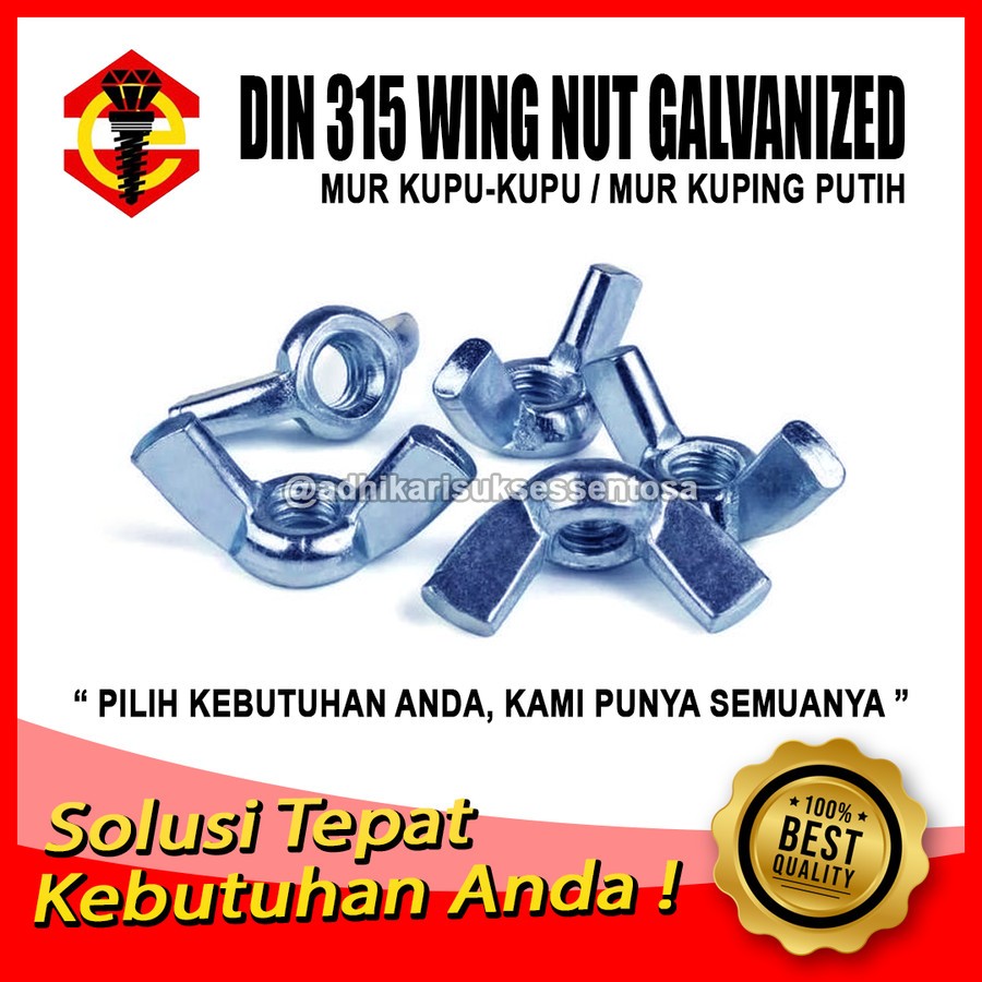 M8 Ear Nut / Butterfly Nut 8 MM / Wing Nut M8 Pitch 1.25