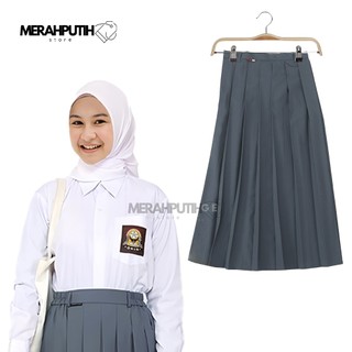 MerahPutih Store Seragam Sekolah SMA Rok Panjang Rempel Abu Bahan Premium Berkualitas Rok Rempel SMA SMK TERLARIS TERMURAH