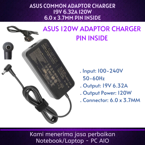 ASUS 19V 6.32A ROG TUF FX504 UX510UW N56J N56VM N750 FX705GM FX705GE FX705GD FX505 FX505D FX505GE FX