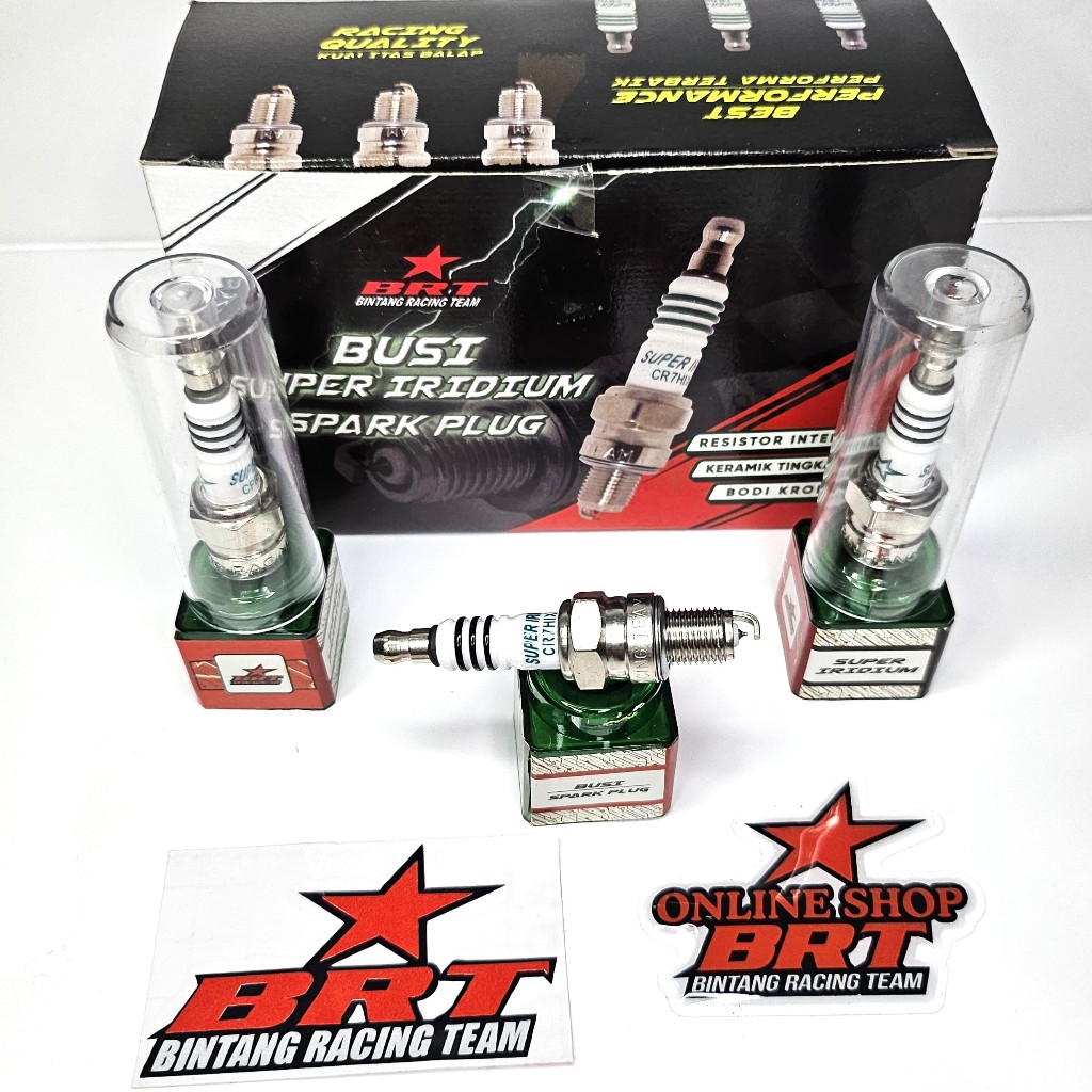 BRT SPARK PLUG IRIDIUM RACING SPARK PLUG SUPER CR7 GRAND SUPRA MIO M3 J SOUL FINO XRIDE JUPITER SHOG