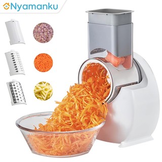 Pemotong Sayuran Listrik Sepenuhnya Otomatis Parutan Sayur Keju Elektrik 3 Replaceable Blade Electric Vegetable Cutt