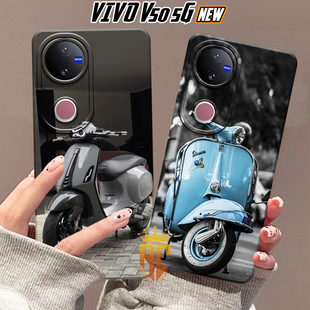 Softcase VIVO V50 5G 2025 เคสแฟชั่นล่าสุด Antique Vespa Motif Aesthetic HP Casing - เคส VIVO V50 - เ