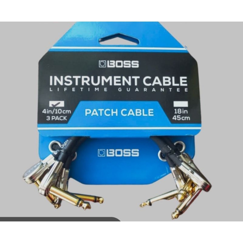 BOSS BPC-4 4 นิ้ว (10 ซม.) Jumper Patch Cable บรรจุ 3 ชิ้น Boss Original bpc4 bpc4-3