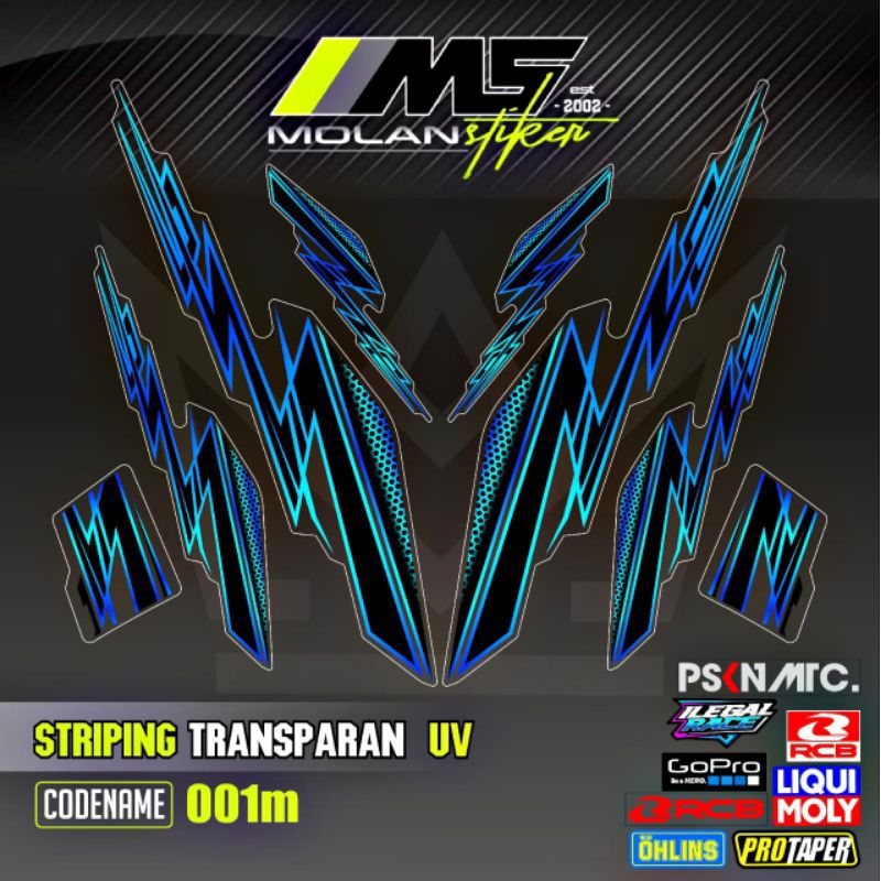 Decal สติกเกอร์ Striping Variation โปร่งใส Uv F1ZR 110 2 Tak Y 110 SS SS TWO Y 125 ZR Yamaha F1zr Po