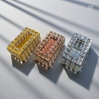 Kotak Tisu Swarovski Gold Cantik Kristal Tissue/ Tempat Tissue Kaca Elegant / Kotak Tisu Kristal/ Tempat Tisue Crystal Estetik