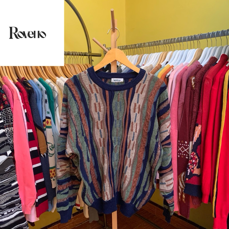 เสื้อสเวตเตอร์ KNITWEAR ลายนูนวินเทจ RARE สไตล์ COOGIE