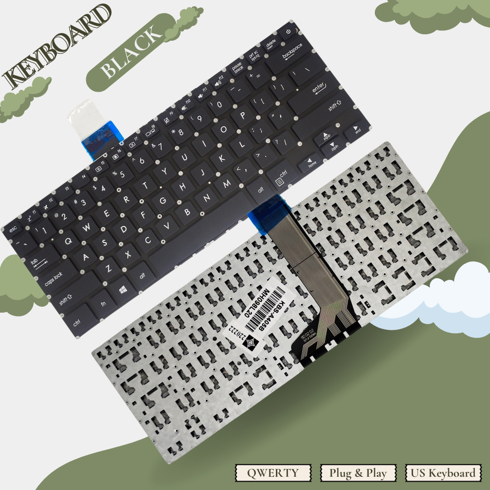 คีย์บอร์ดคุณภาพดีที่สุด Asus A405B A405U A405 X405U X405UA X405UQ X405UR - รับประกัน