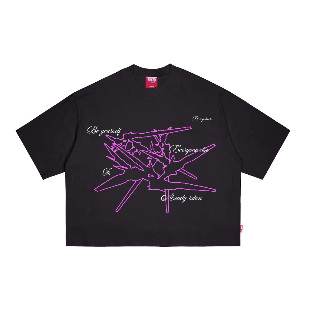 งานหนัก |เสื้อยืด Boxy Fit 20 s | TAKEN |-สีดํา