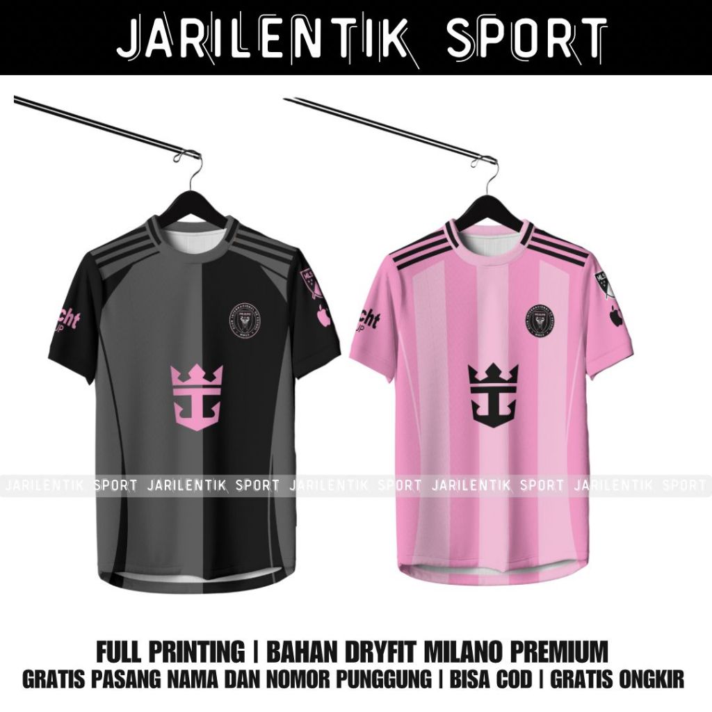 เสื้อแข่ง Inter Miami รุ่นล่าสุดพร้อมชื่อฟรีและหลังหมายเลข