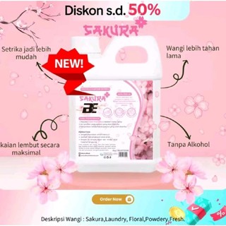 Parfum Laundry BE 3IN 1 | 1 Liter Pewangi Pelicin Pelembut Pakaian Aroma sakura