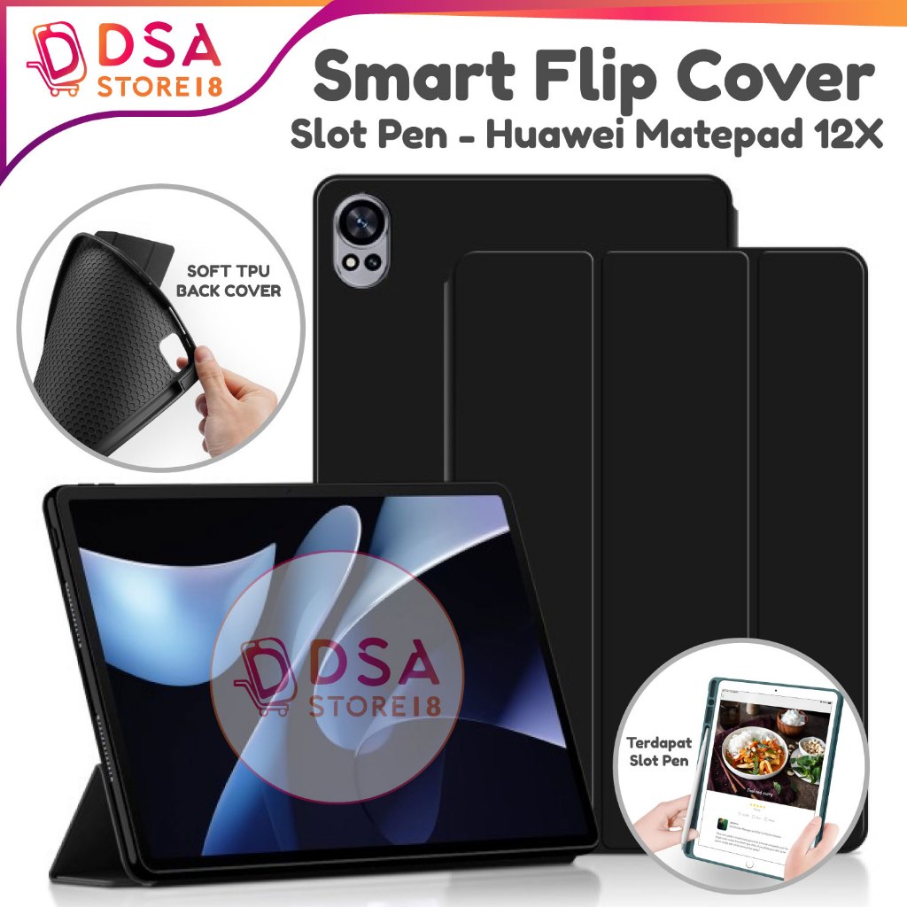 Huawei Matepad 12X / Smart Case Huawei Matepad 12X 12 นิ้วซิลิโคนฝาพับยืนพร้อมช่องเสียบปากกา