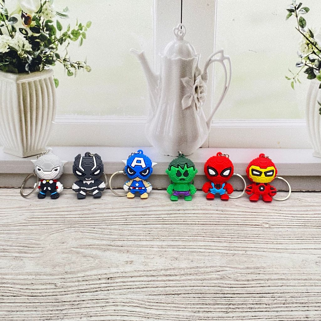 GANTUNGAN พวงกุญแจ Super Avenger น่ารักรุ่นพิเศษ / พวงกุญแจ Super Hero กัปตันอเมริกา Ironman Spiderm