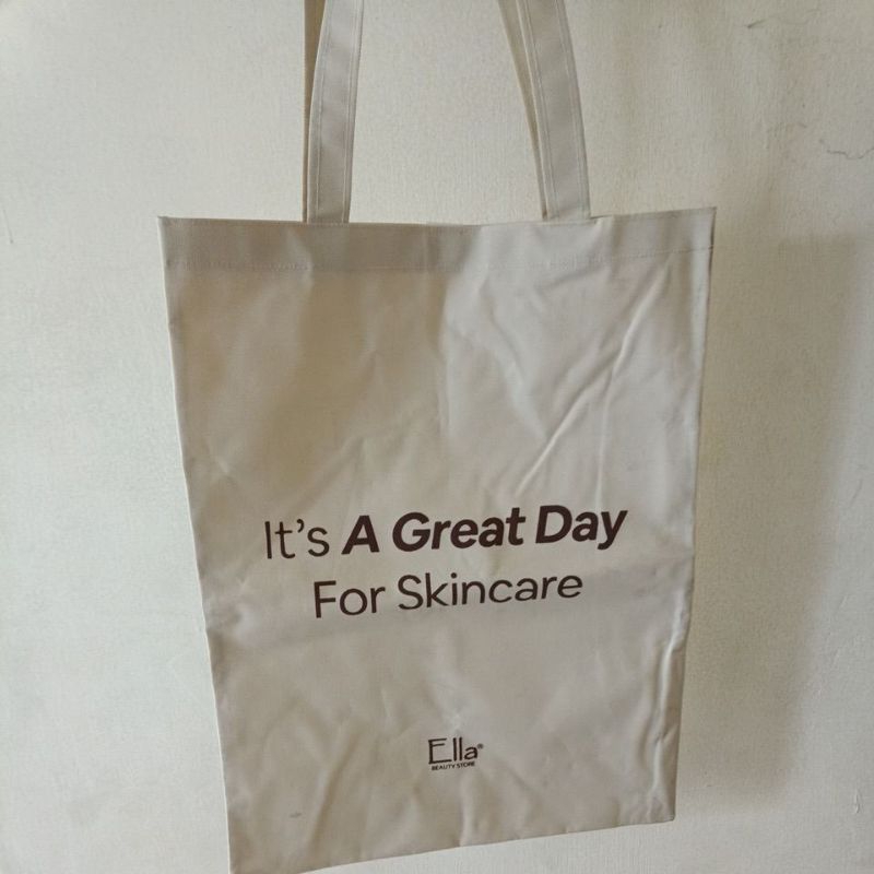 For Gift - Tote Bag Its A Great Day For Skincare Ella Skincare 30 cm X 40 cm สีครีม 100 gr