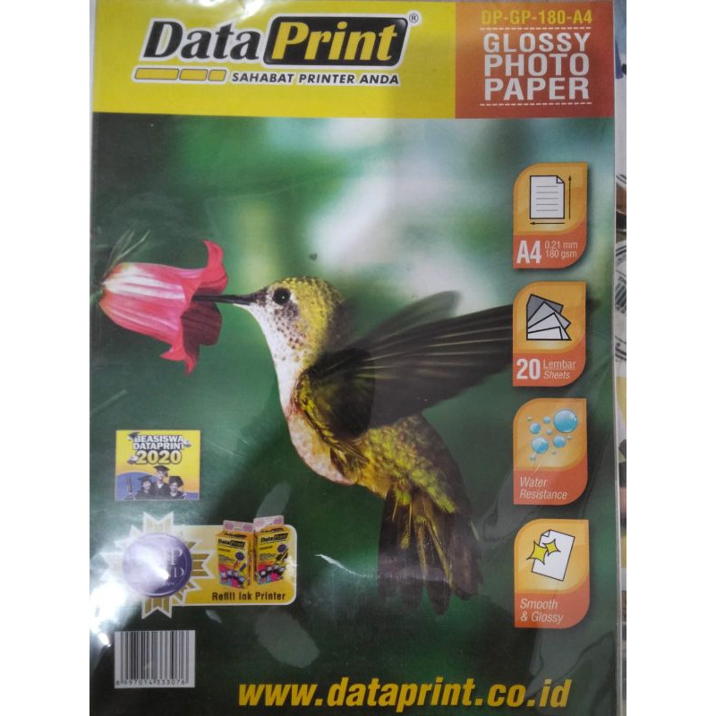 กระดาษภาพถ่ายข้อมูลพิมพ์มันเงา 180GSM A4