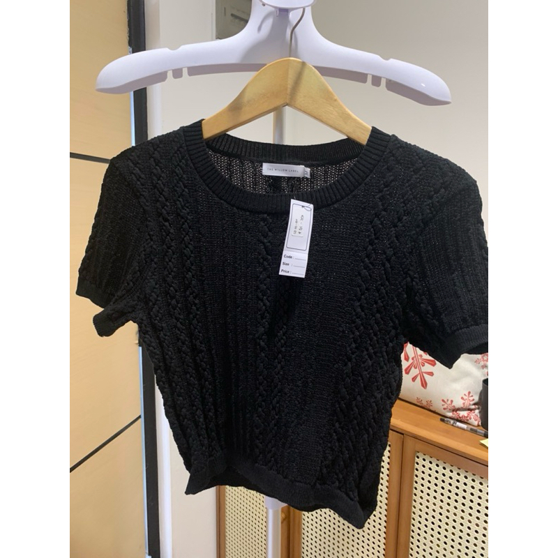 THE WILLOW LABEL BLACK KNIT - WOMENS KNIT TOP BLACK KNIT TOP