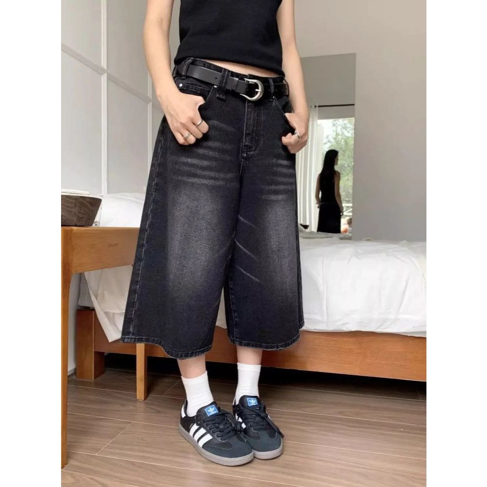 Unisex Jort Pants Jeans Shorts Baggy Jeans Men and Women y2k Jeans
