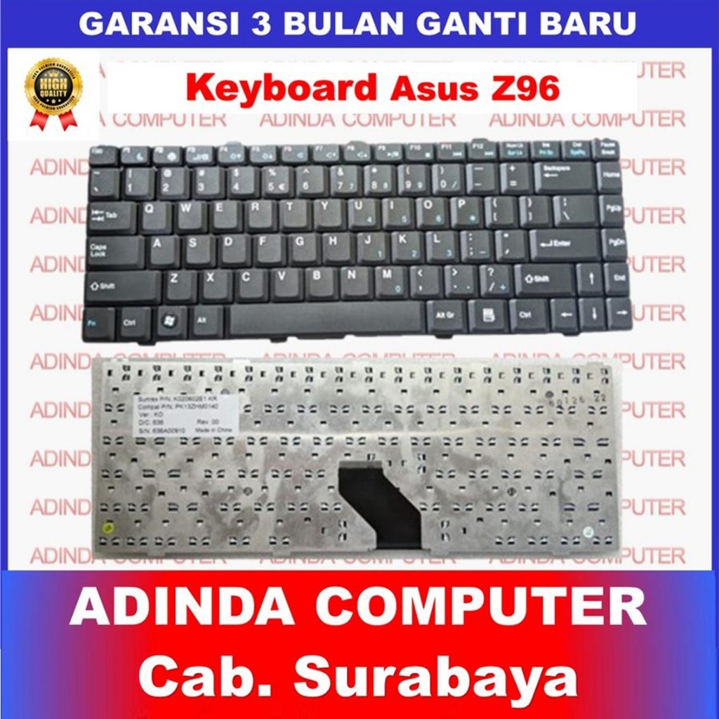 Asus Z96 S96J Z96F Z84FM Z96J Byon M31F M31W แป้นพิมพ์สีดํา