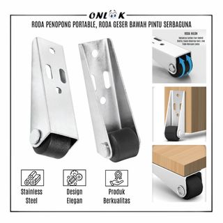 [OL] Roda Pintu Geser/Roda Lemari Breket Sliding Door/Peninggi Penyangga Bawah Pintu/Door Furniture