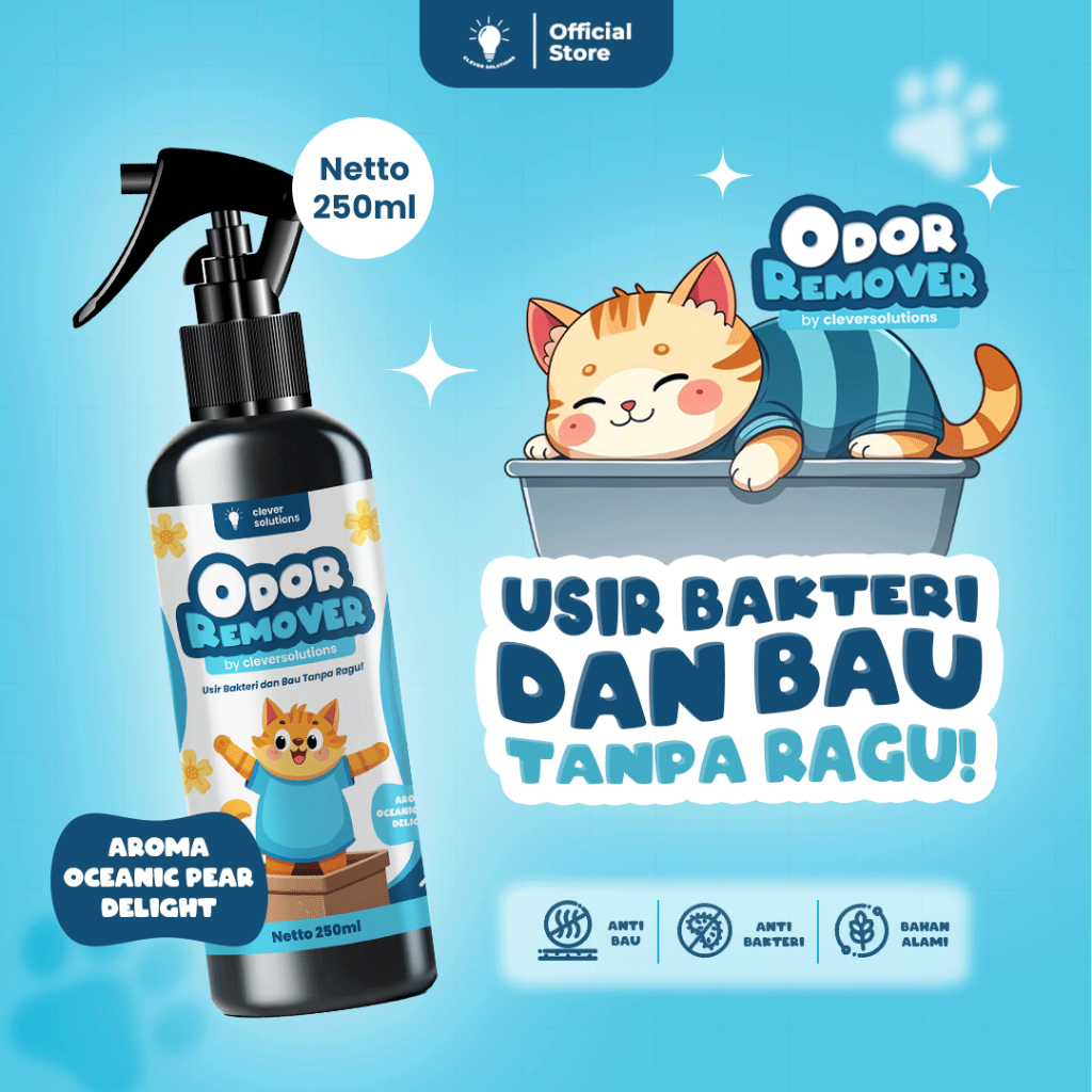Clever Solutions - Odor Remover Spray 250ML Cat Odor Remover และน้ํายาฆ่าเชื้อ