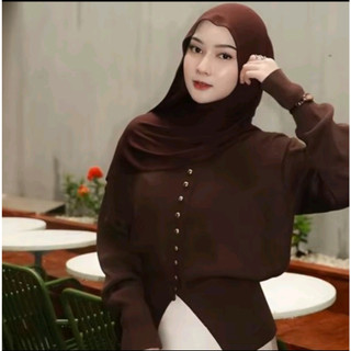 Cardigan Tamara Basic Knit Atasan Pakaian Rajut Wanita Model Polos Simpel