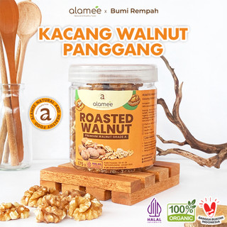 ALAMEE Roasted Kacang Walnut Kenari Otak Panggang Oven Premium Organik Siap Makan Utuh Cemilan 175g