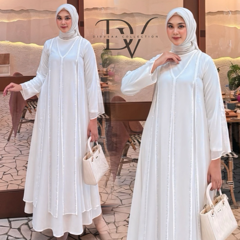 HITAM TURKEY ABAYA GAMIS BLACK SEQUENCE SWAROVSKI GOLD HAND TRUMPET SIMPLE ELEGANT