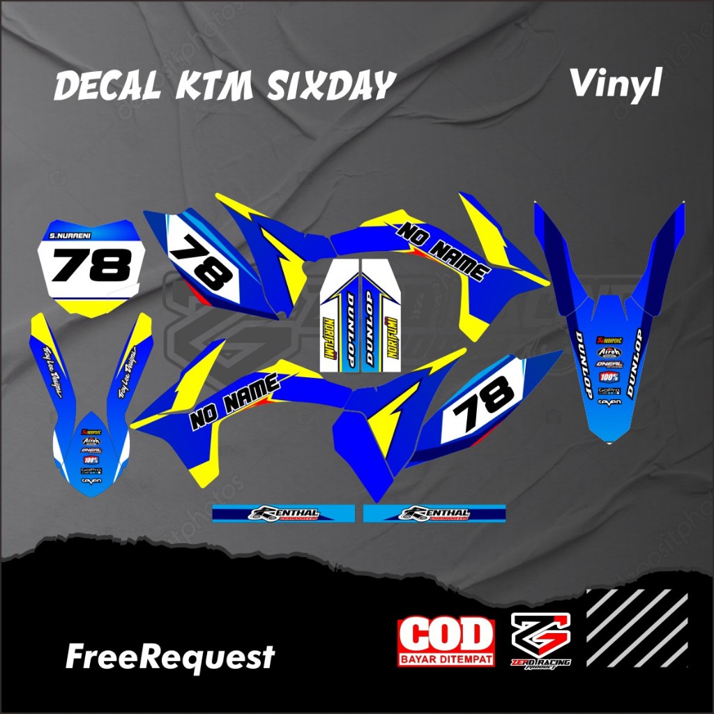 DECAL KTM SIXDAY DECAL KTM 250 KTM 85 สติ๊กเกอร์ร่างกายเต็มรูปแบบ KTM 250