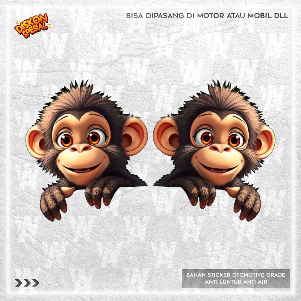 สติ๊กเกอร์ FUNNY MONKEY สําหรับ MOTORBIKES และสติ๊กเกอร์ FUNNY MONKEY