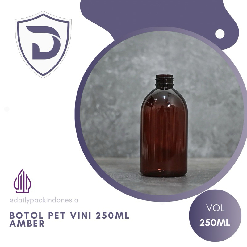 DPI.ID - VINI ขวดพลาสติก PET 250ml Food Grade (คอ 24/410)