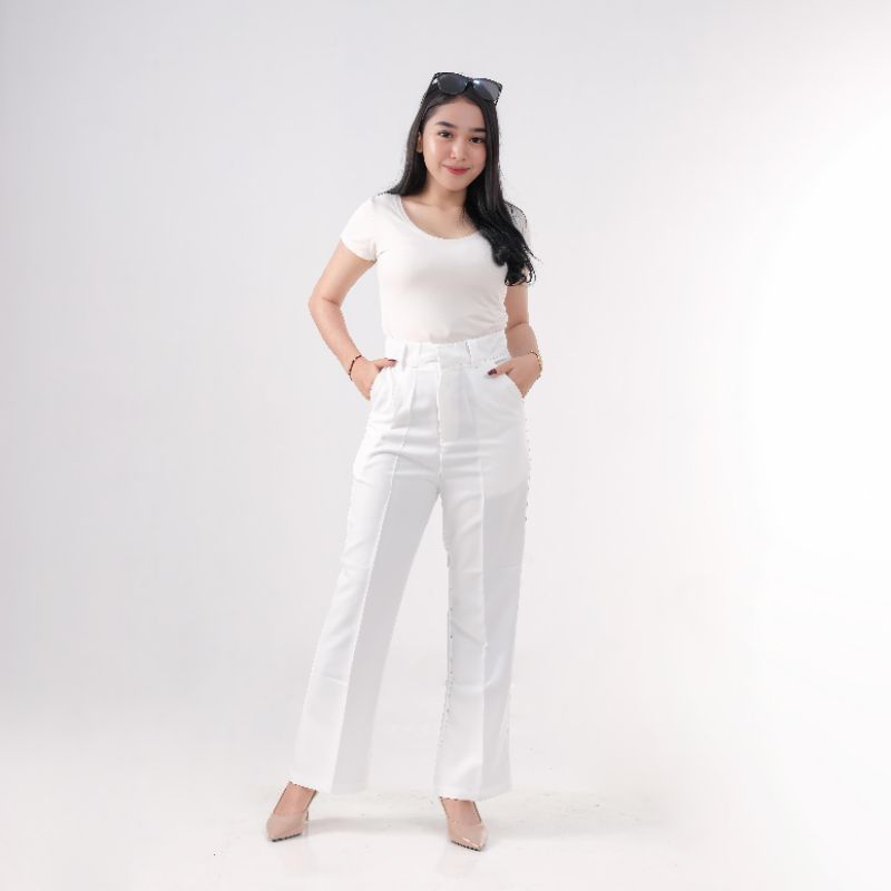 Gigi CUTBRAY HIGHWAIST PANTS Womens Cutbray Pants / Cutbray FLARE Pants กางเกงขายาวผู้หญิง