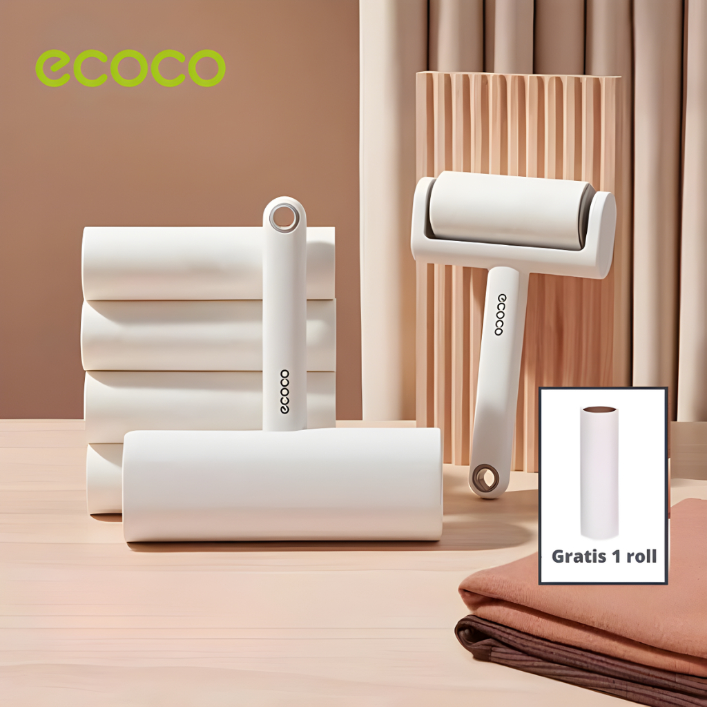 ECOCO กาวติดฝุ่น - ลูกกลิ้งทําความสะอาดเสื้อผ้า น้ํายาทําความสะอาดผม น้ํายาทําความสะอาดพรม