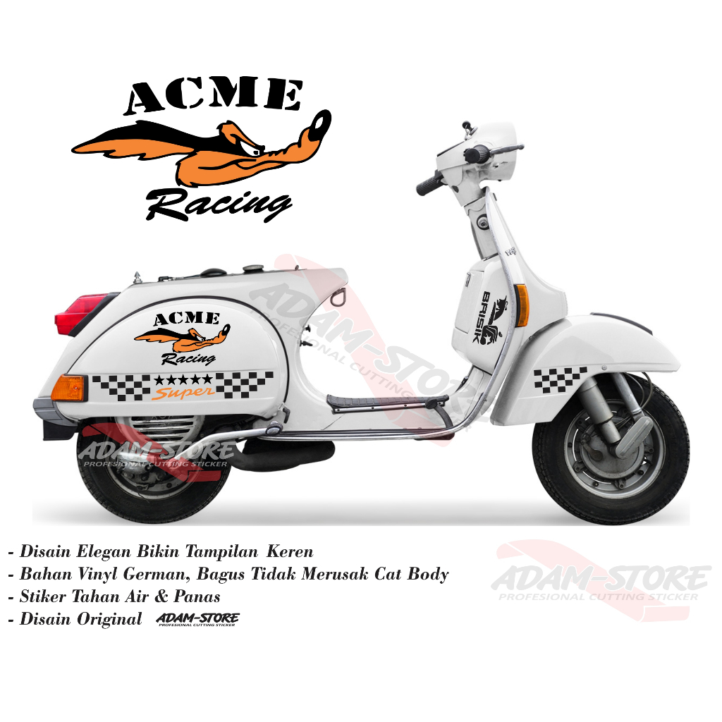 สติ๊กเกอร์ตกแต่ง Vespa PX / สติ๊กเกอร์แข่ง Ace / สติ๊กเกอร์อนิเมะ Beep Beep