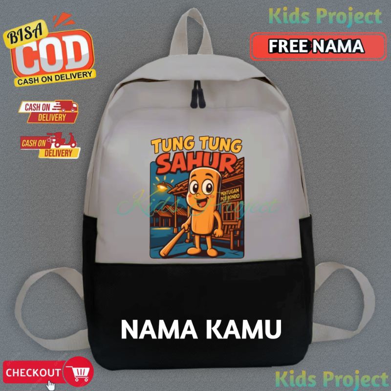 กระเป๋าเป้สะพายหลังเด็ก Tung Tung Sahur ตัวละคร