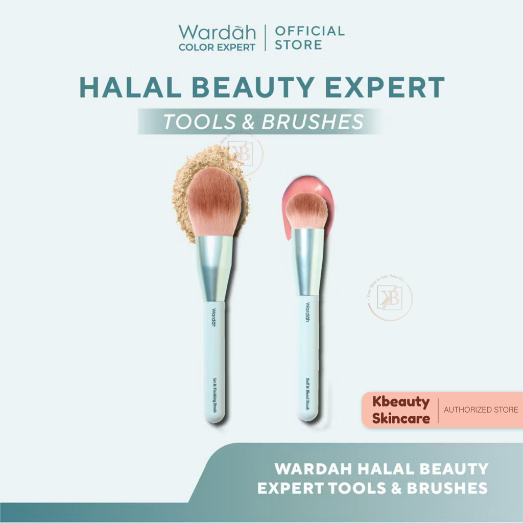 Wardah Halal Tool Brush – Wardah Buff & Blend Brush, Wardah Set & Finishing Brush, Colorfit Matte Fo