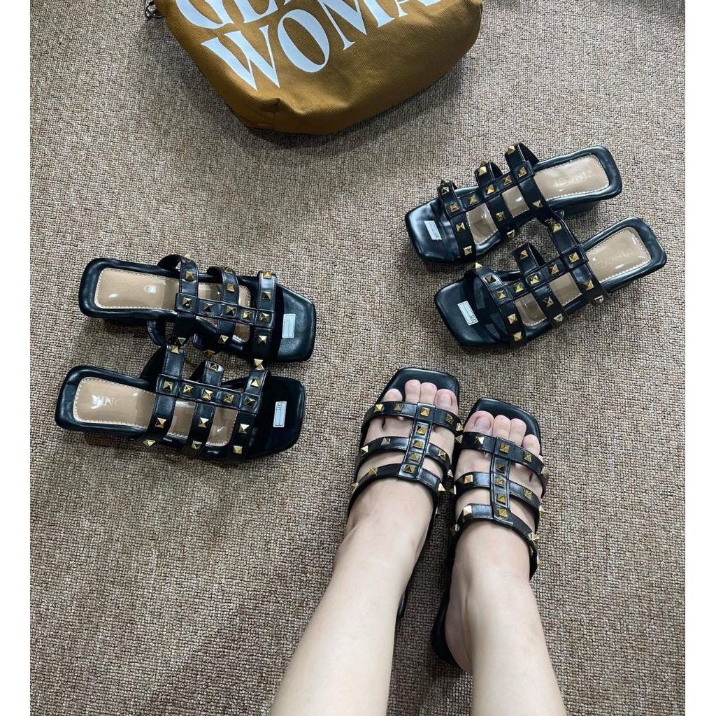 New Vinnci Pyramid Heels FREE BOX| รองเท้าส้นสูงปาร์ตี้อินเทรนด์ |รองเท้าส้นสูงแต่งงาน| รองเท้าแตะผู