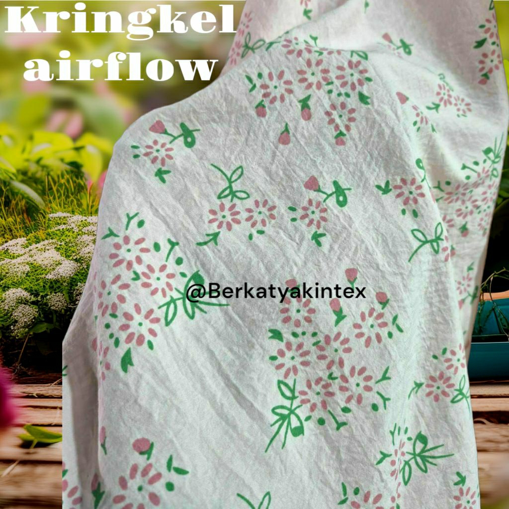 PREMIUM FLOWER MOTIF KRINGKEL FABRIC - ผ้า MOTIF MUSLIN - ราคาผ้าดอกไม้/0.5M