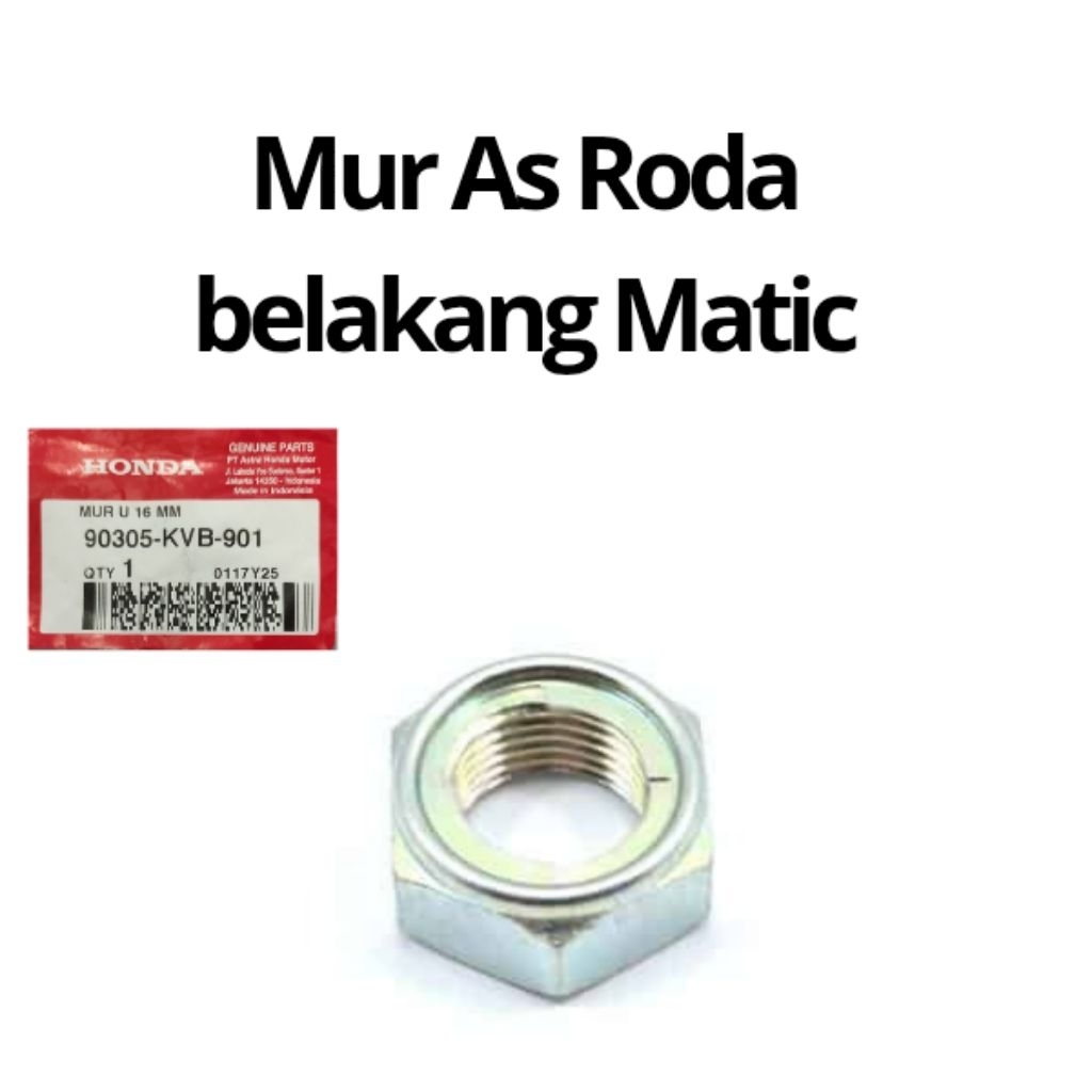 [AHM] น็อตล้อหลังสําหรับ Honda ADV, BEAT, GENIO, PCX, SCOOPY, VARIO อะไหล่รหัส 90305-KVB-901