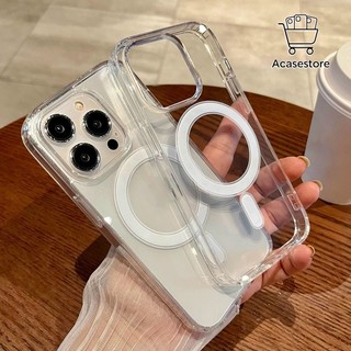 ( +WITH BOX )  Clear Magsafe Case - Compatible For Iphone 7 8 7+ 8+ X Xs Xr 11 12 13 14 15 16 Plus 17 17AIR Pro Promax Fullcover Anticrack On Every Side - Hardcase/Casing Hp Magnetic Magsafe Hybrid Pelindung Handphone AT194