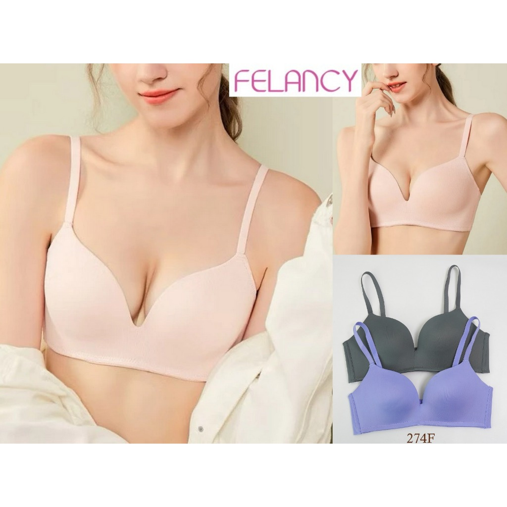 FELANCY 3/4 Seamless Thin Foam Underwire Bra 34B 36B 38B ชุดชั้นในไร้สาย 274F