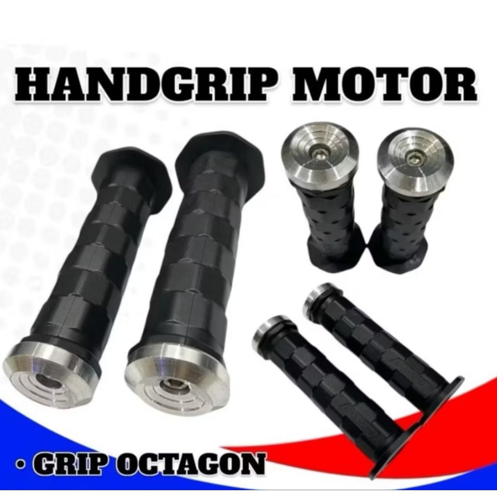 Octagon Handgrip Gas Cover Package Dayt0na รุ่น + Chrome Spiral Handlebar Jalu Flat Pyramid Grip รุ่