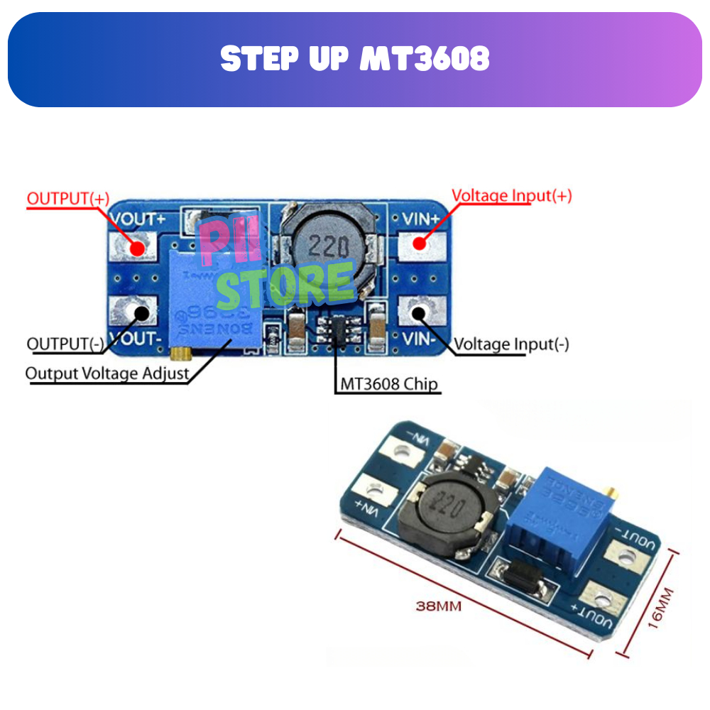 MT3608 STEP UP DC-DC 2A 3608 พาวเวอร์ซัพพลาย